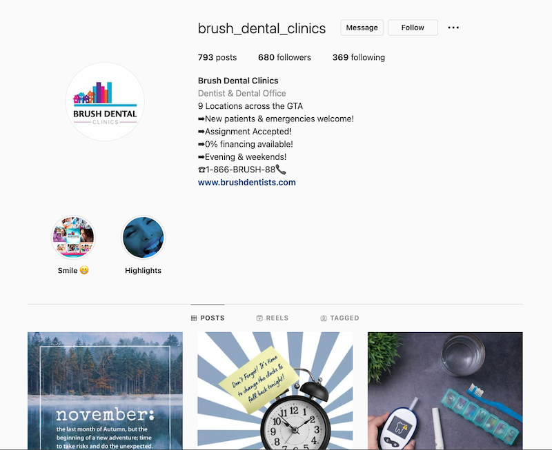 Brush Dental Instagram