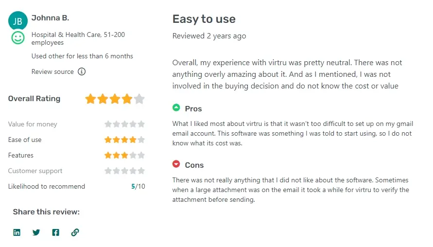 Customer Feedback on Virtru