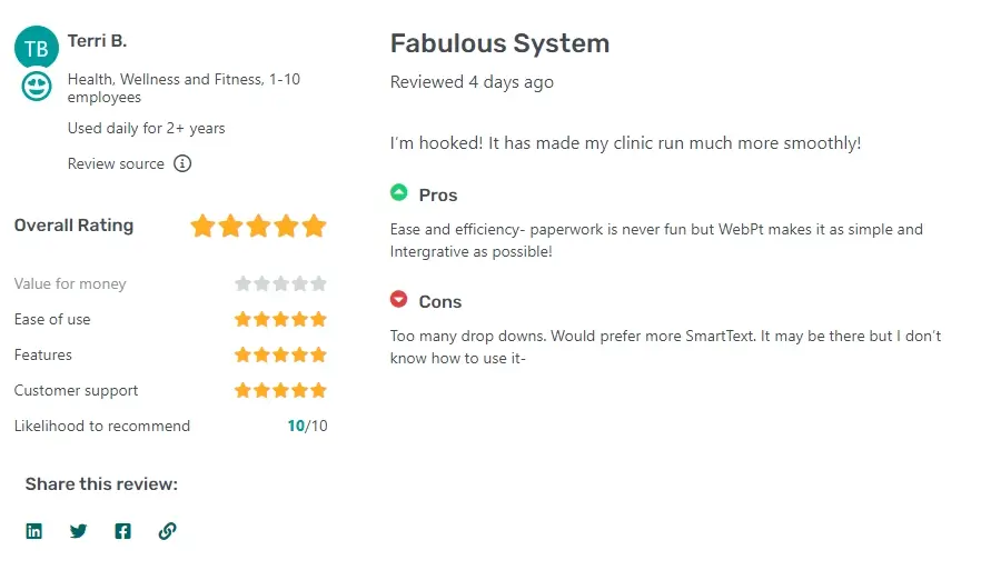 Customer Feedback on Webpt