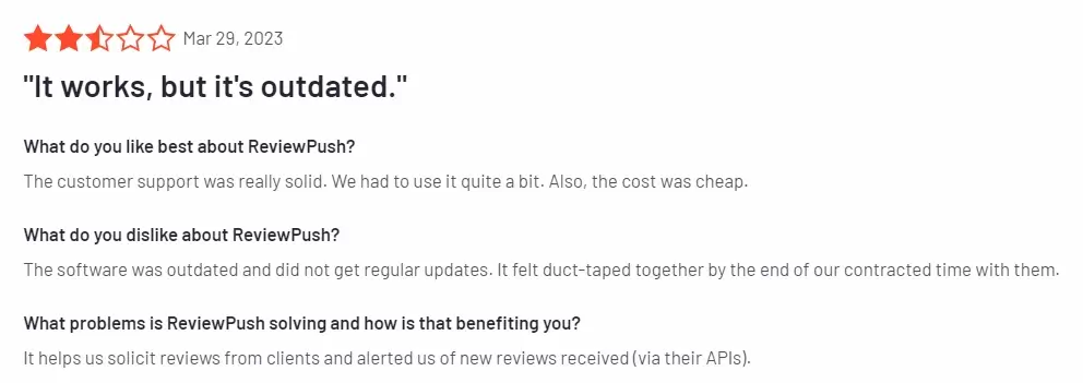Good and bad about ReviewPush